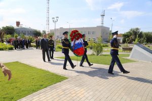 Церемония захоронения красноармейца Бочарникова Ивана Сергеевича в г.Камызяк