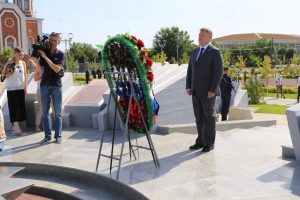 Церемония захоронения красноармейца Бочарникова Ивана Сергеевича в г.Камызяк