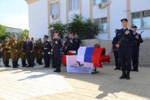 Церемония захоронения красноармейца Бочарникова Ивана Сергеевича в г.Камызяк