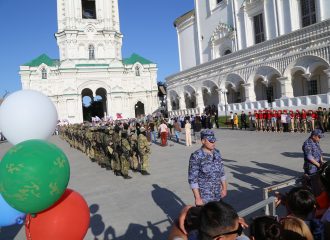 Астраханские бойцы Росгвардии вернулись домой со спецоперации, где их достойно встречали жители Астрахани