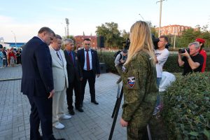 Астраханские патриоты участвовали в заложение камня на месте установки стелы «Астрахань - город трудовой доблести»