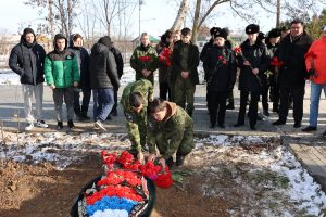 Астраханские патриоты простились с красноармейцем Некрасовым Сергеем Никифоровичем, 1919 г.р., погибшим в годы ВОВ в Смоленской области